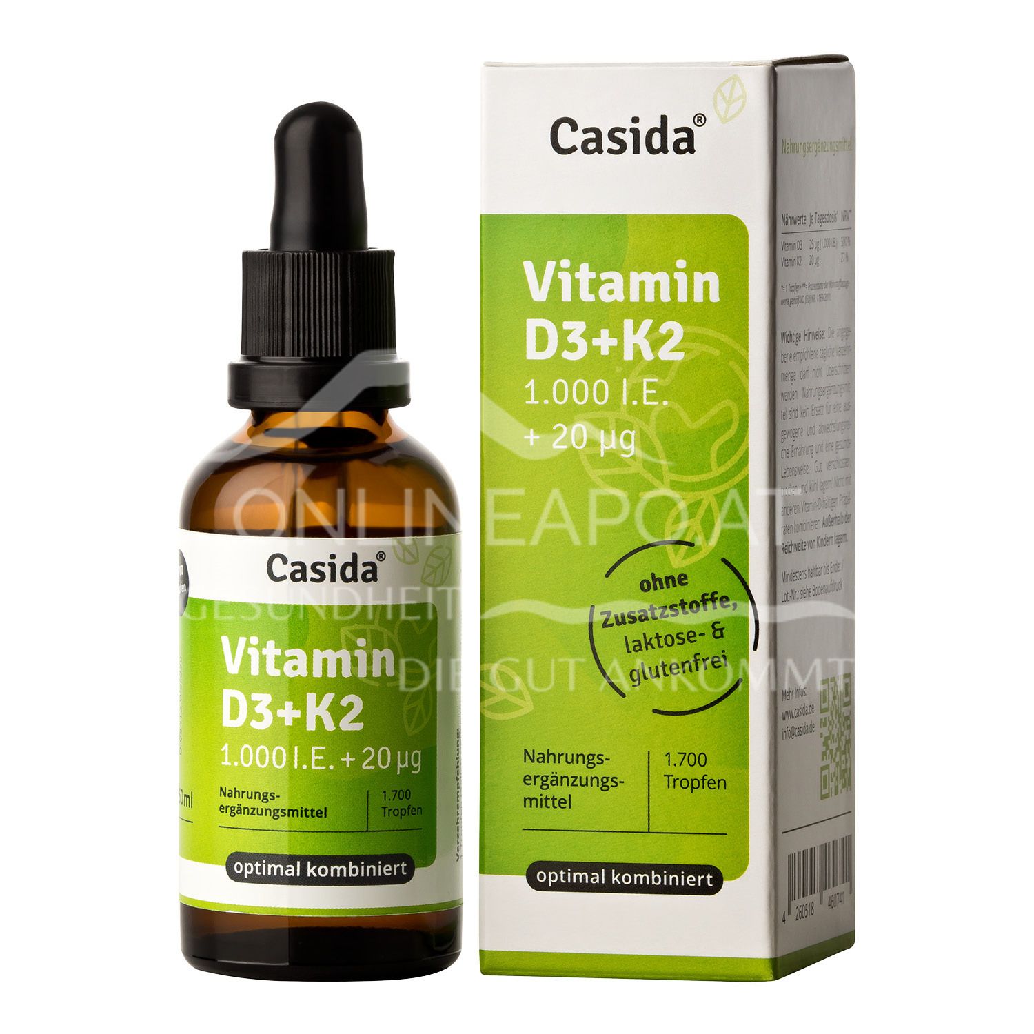Casida Vitamin D3 + K2 Tropfen