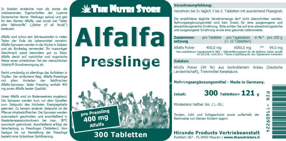 The Nutri Store Alfalfa Presslinge