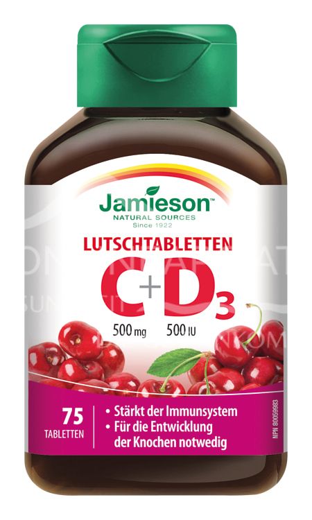 Jamieson Vitamin C & D 500 mg/500 IU Sauerkirsche Tabletten