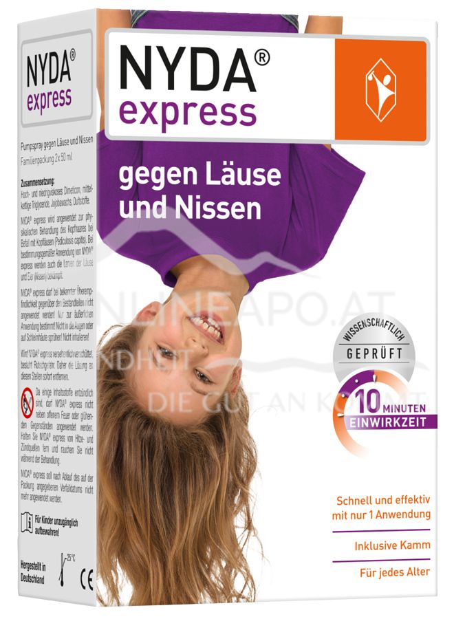 NYDA® express Pumpspray inkl. Nissenkamm 2 x 50 ml
