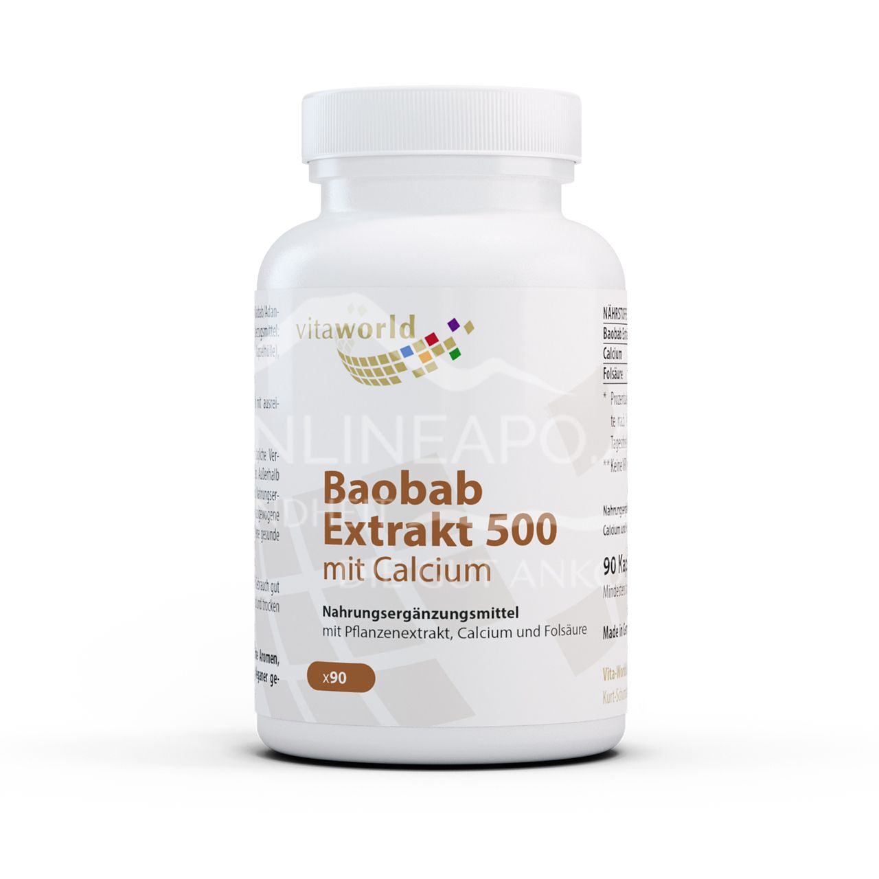 Vitaworld Baobab Extrakt 500 mit Calcium Kapseln