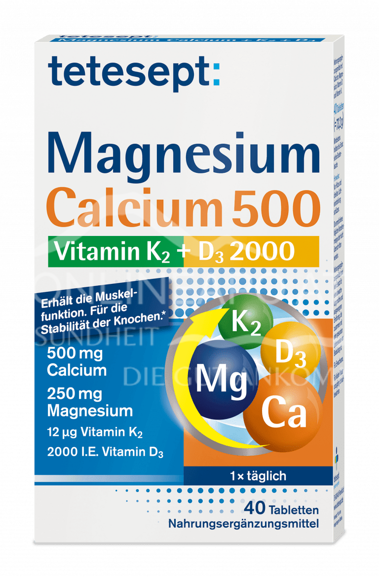 tetesept Magnesium + Calcium 500 + K2 + D3 2000 Tabletten