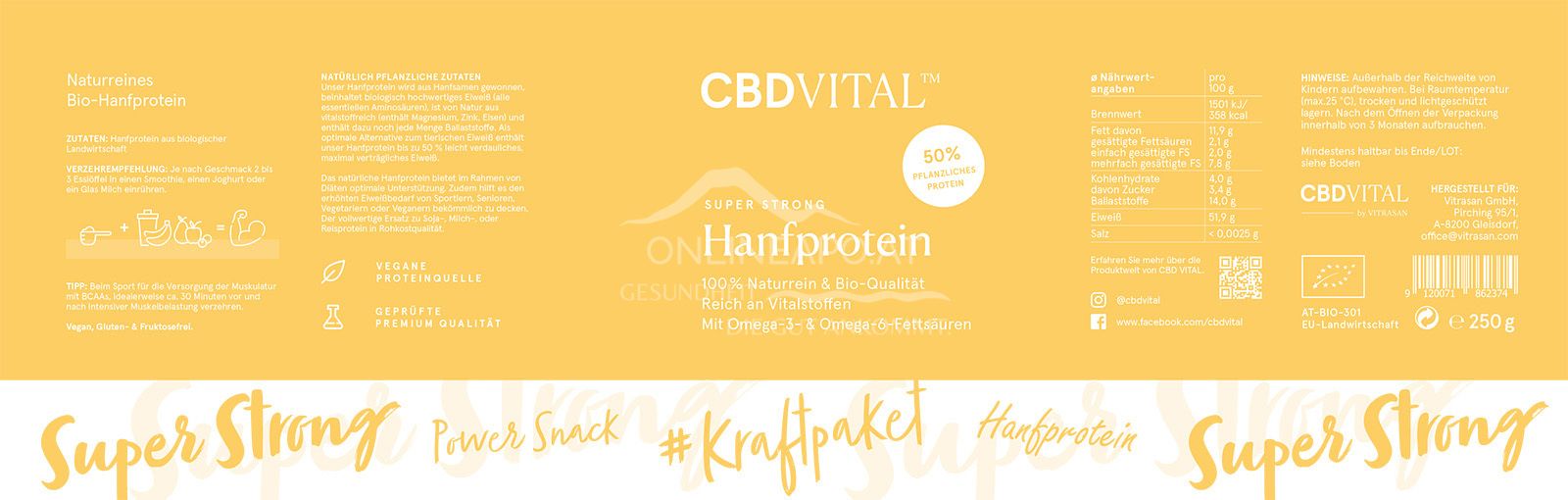 CBD VITAL Super Strong Hanfprotein Pulver