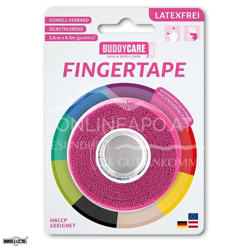 BUDDYCARE® MED Fingertape Pink 2,5 cm x 4,5 m