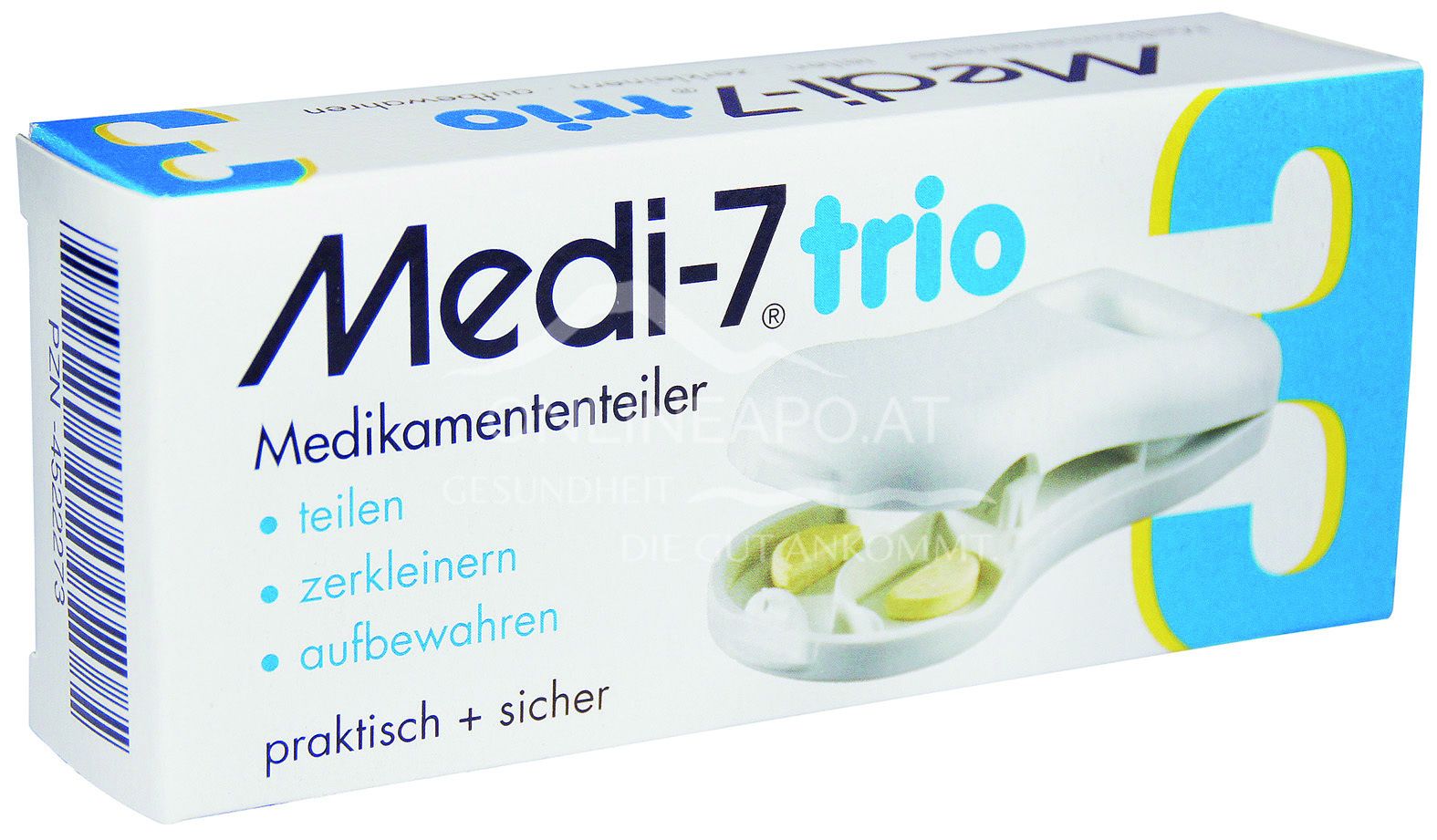 Medi-7 trio Tablettenteiler - Weiss