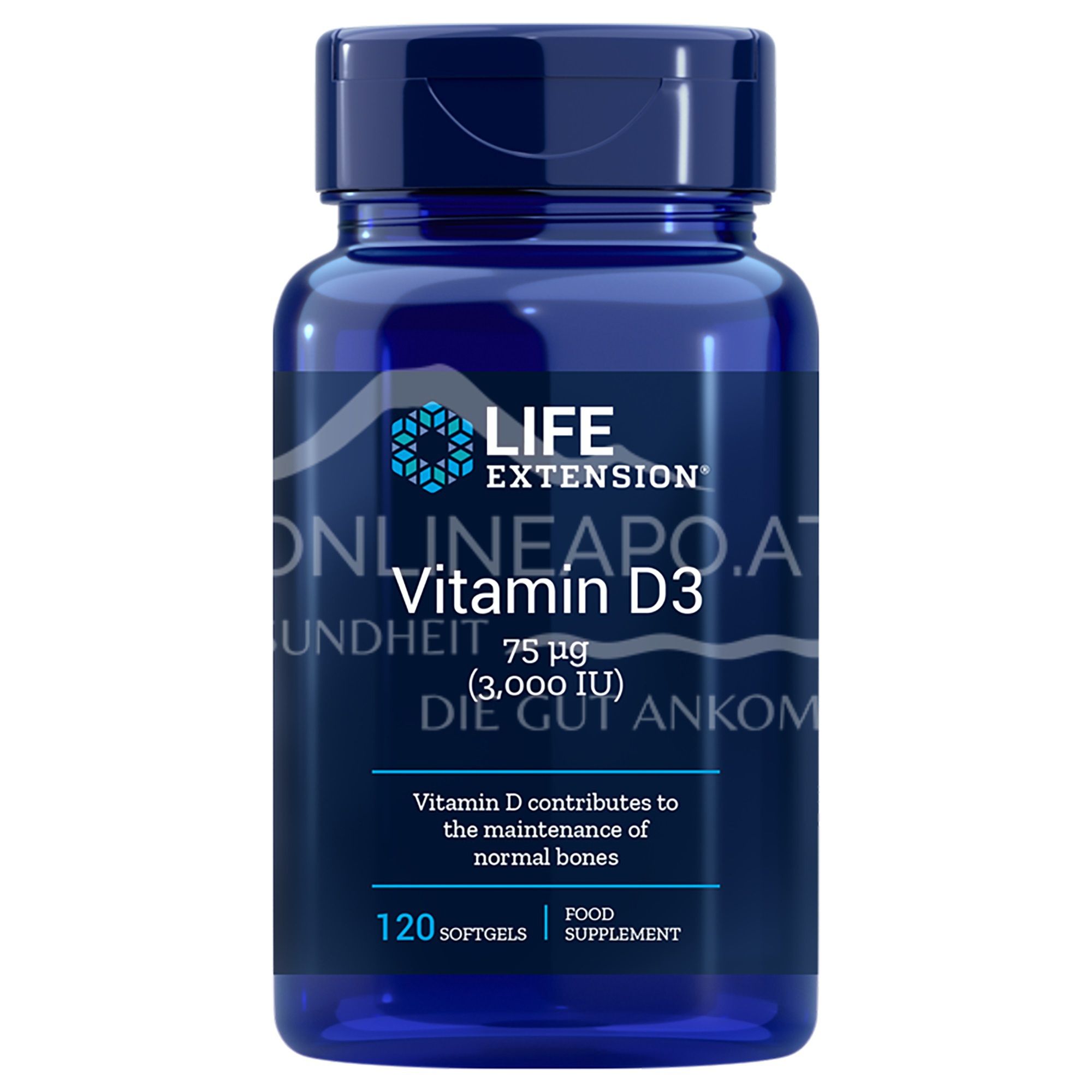 LifeExtension Vitamin D3 75 μg (3000 IE)