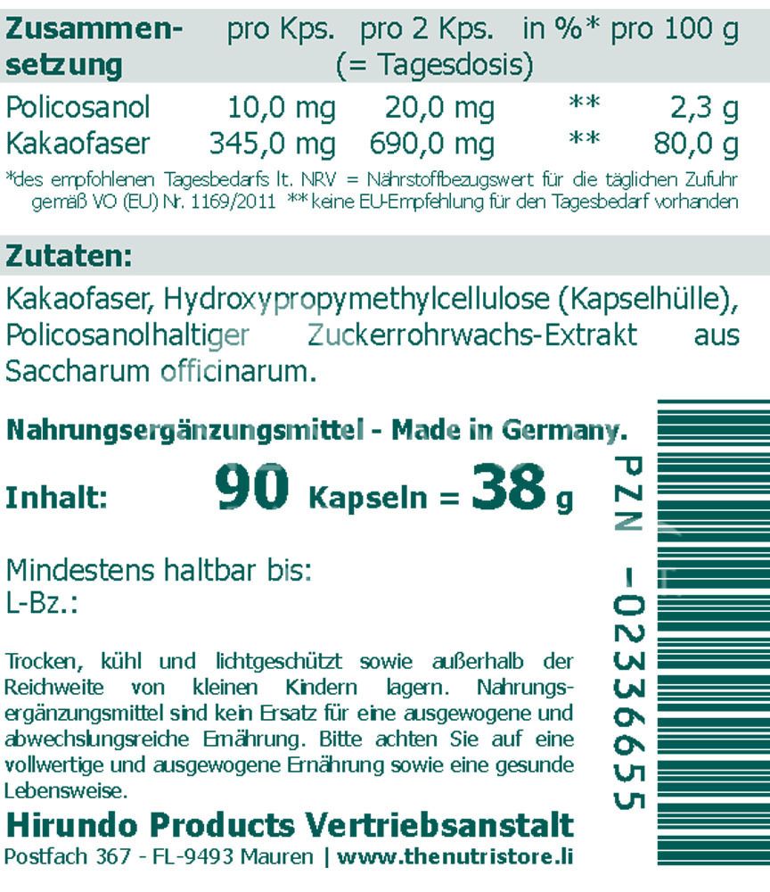 The Nutri Store Biostatin® Policosanol Kapsel