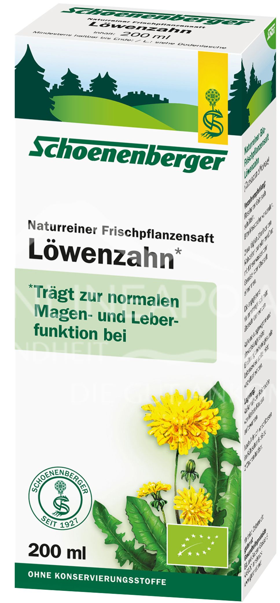 Schoenenberger Bio-Frischpflanzensaft Löwenzahn (BIO)