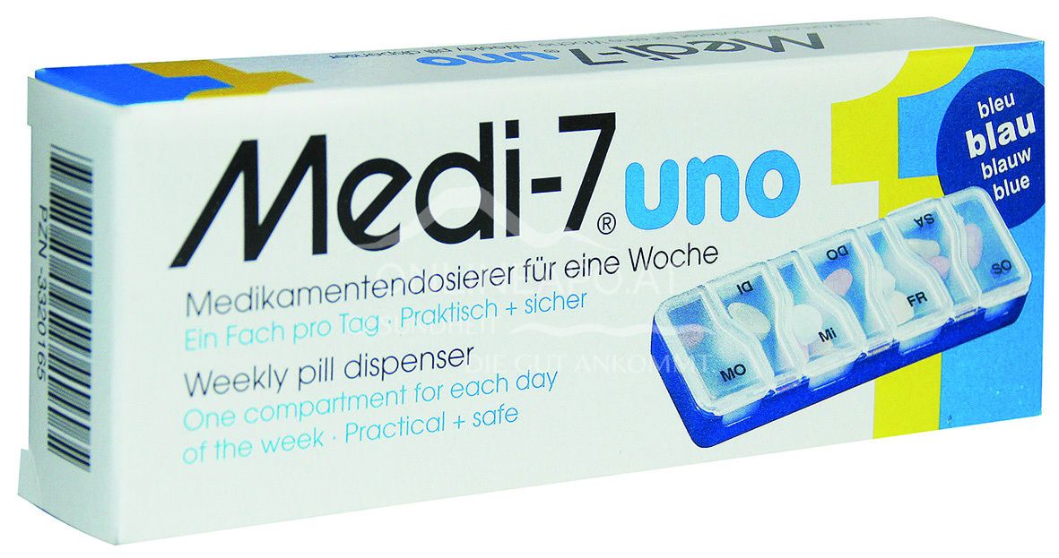 Medi-7 uno Medikamentendosierer für 7 Tage - Blau