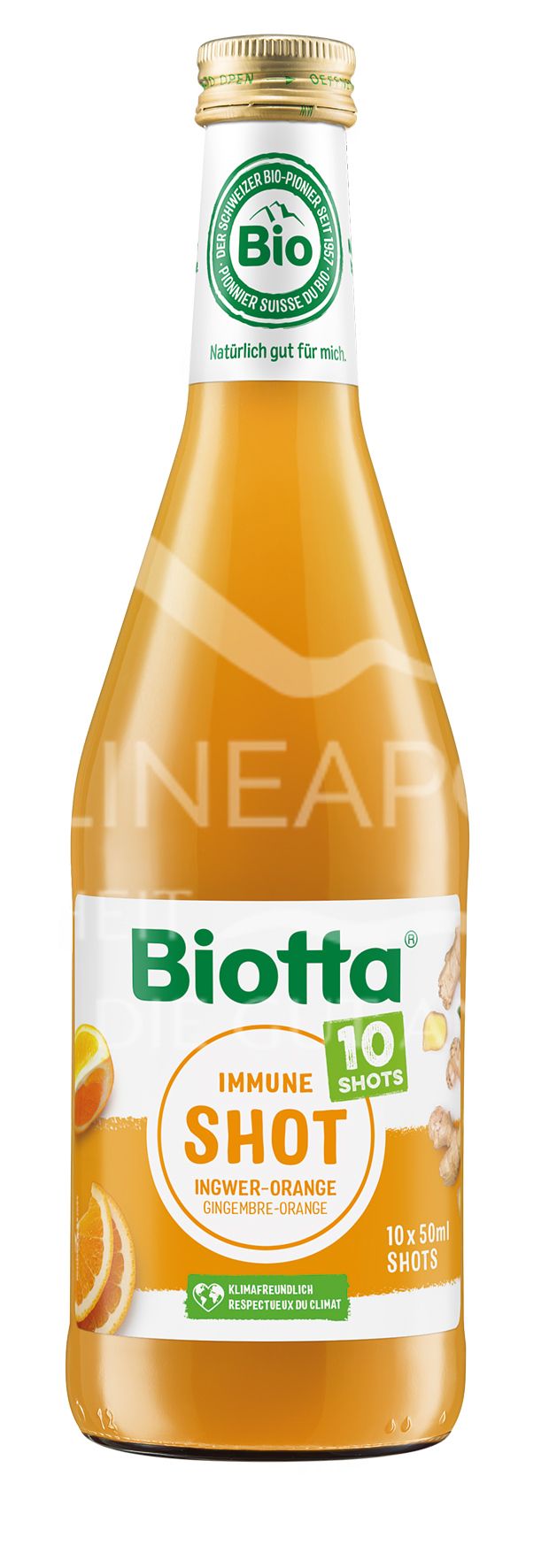Biotta Immune SHOT Ingwer-Orange, Bio, 10 x 50 ml