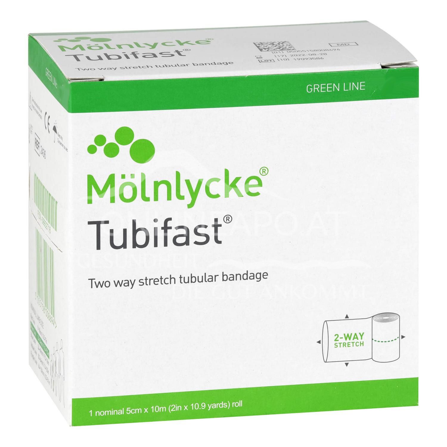 Tubifast® Schlauchverband mit Zwei-Wege-Stretch Rolle, Grün, 5 cm x 10 m