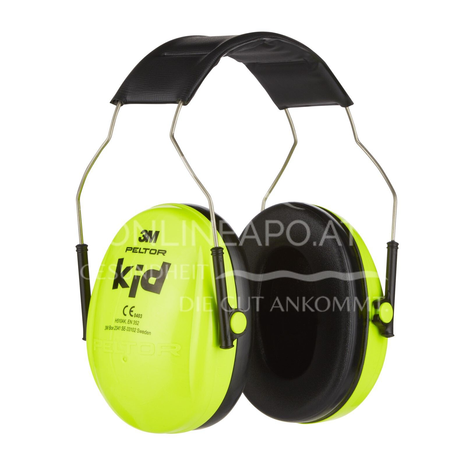 3M™ Peltor™ Kapselgehörschutz für Kinder H510AK, Neongrün (87 bis 98 dB)