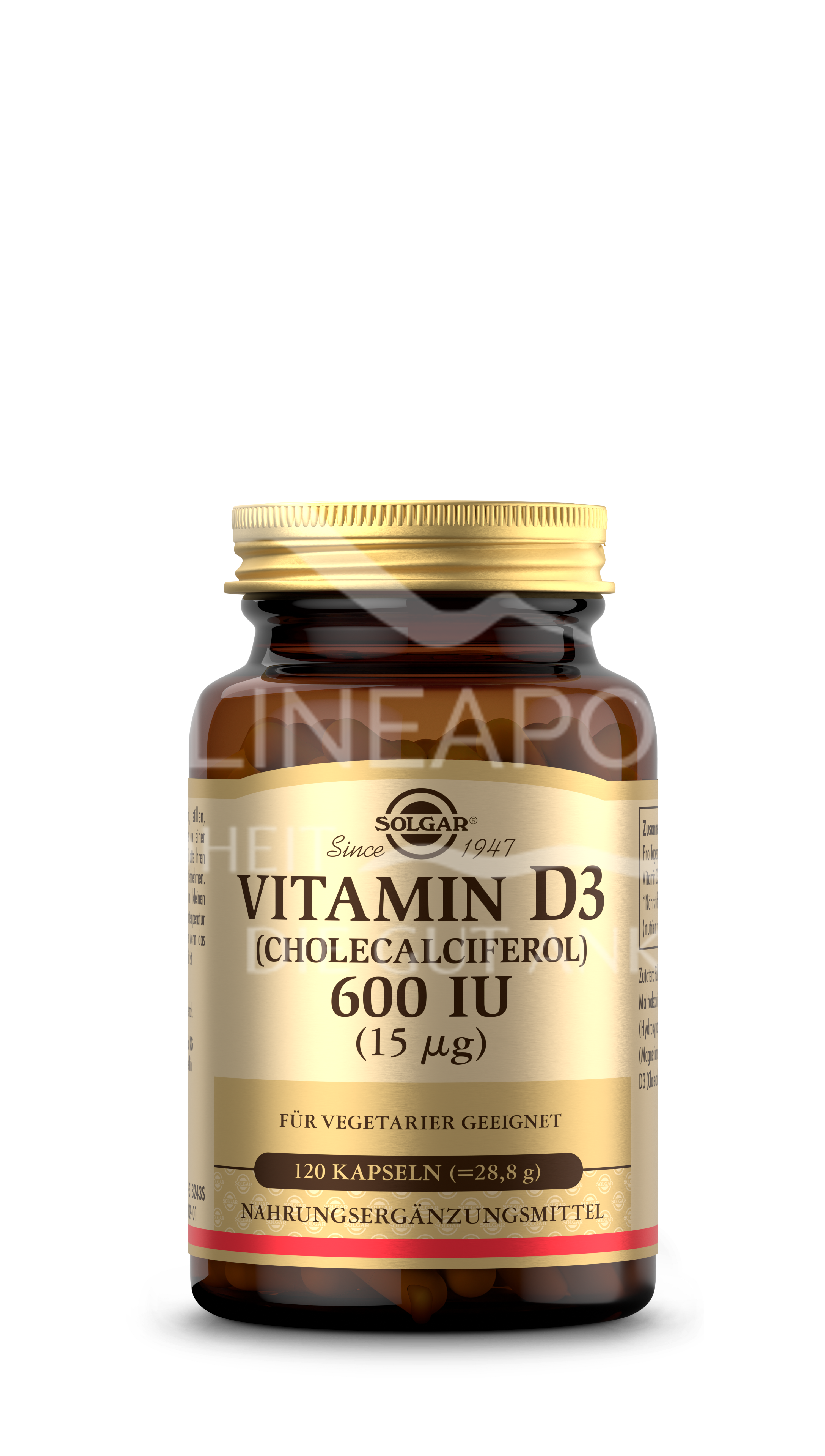 Solgar® Vitamin D₃ (Cholecalciferol) 600 IU (15 mcg) Kapseln