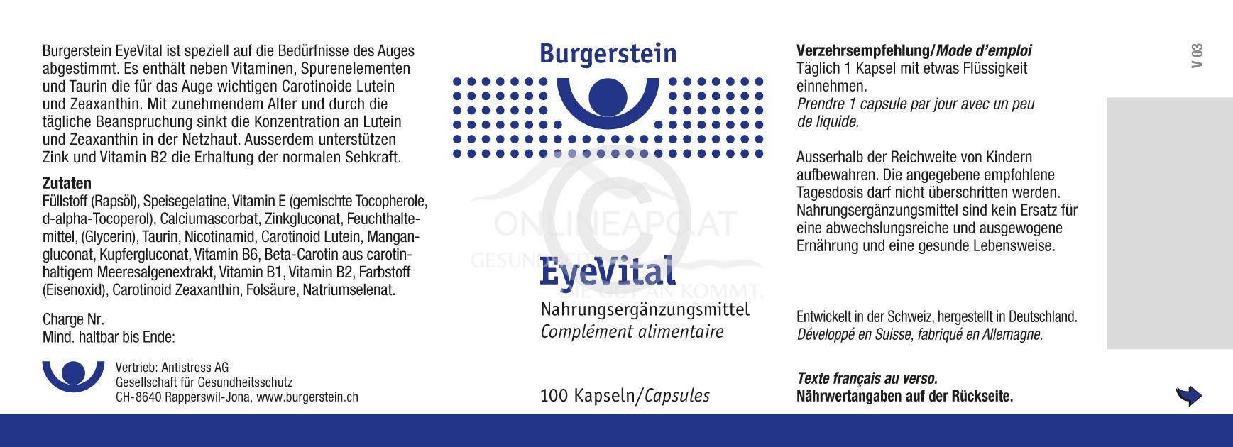 Burgerstein EyeVital Kapseln
