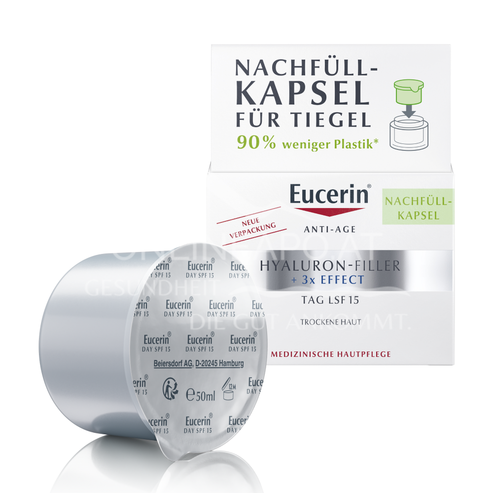 Eucerin® HYALURON-FILLER + 3x EFFECT LSF 15 Tagespflege für trockene Haut Nachfüllkapsel