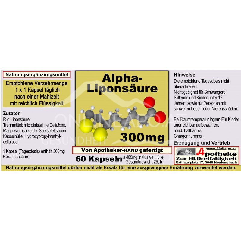 Alpha-Liponsäure 300 mg Kapseln