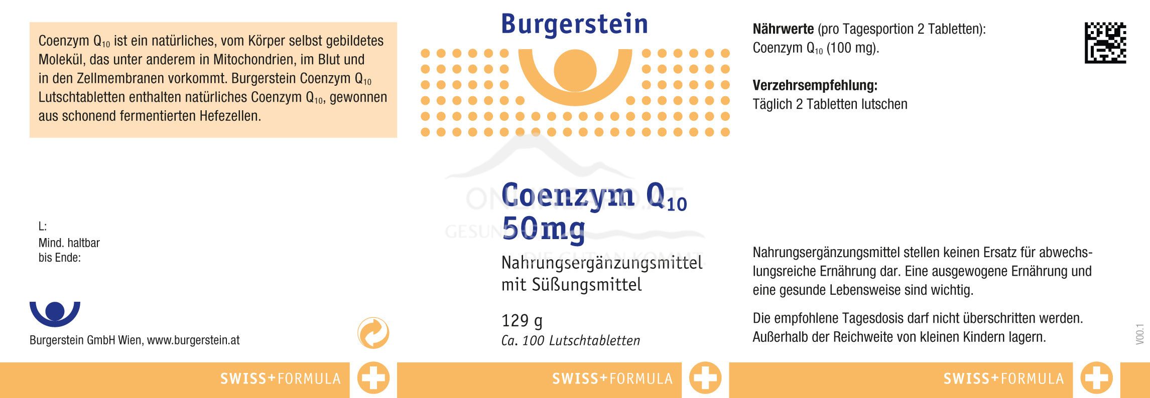 Burgerstein Coenzym Q10 50mg Lutschtabletten