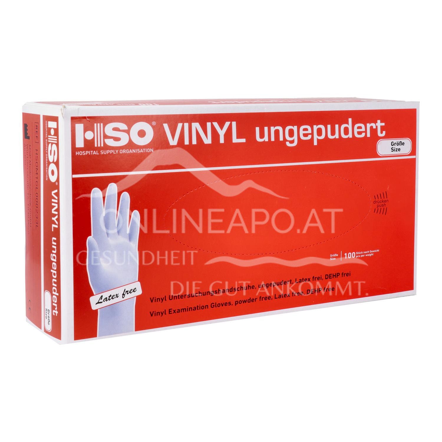HSO Vinyl Untersuchungshandschuhe, ungepudert, latexfrei - Größe S