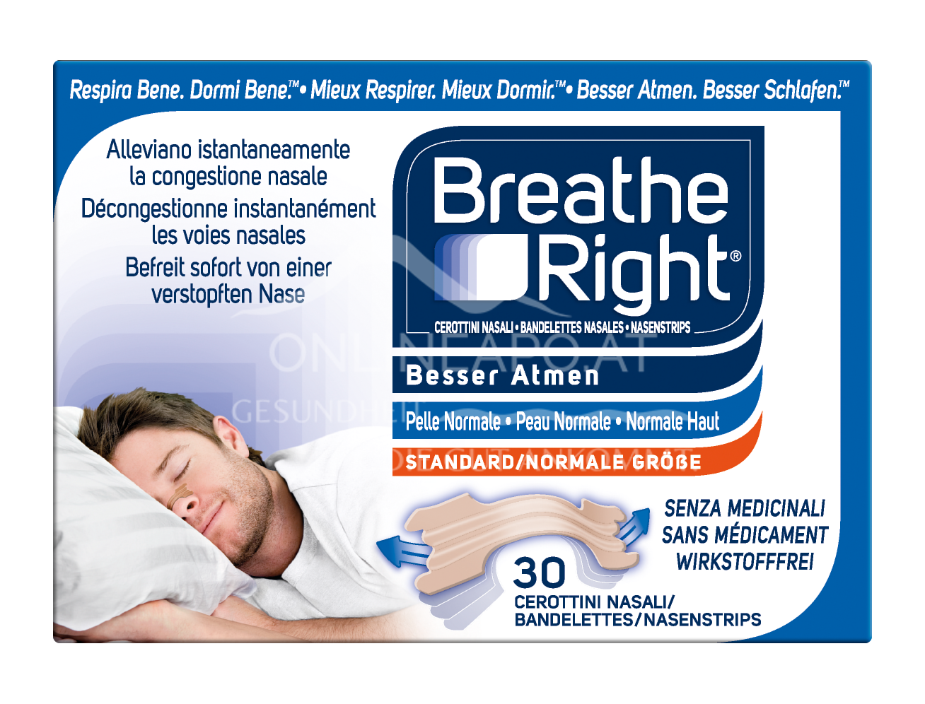 Besser Atmen Breathe Right® Nasenstrips Normal Beige