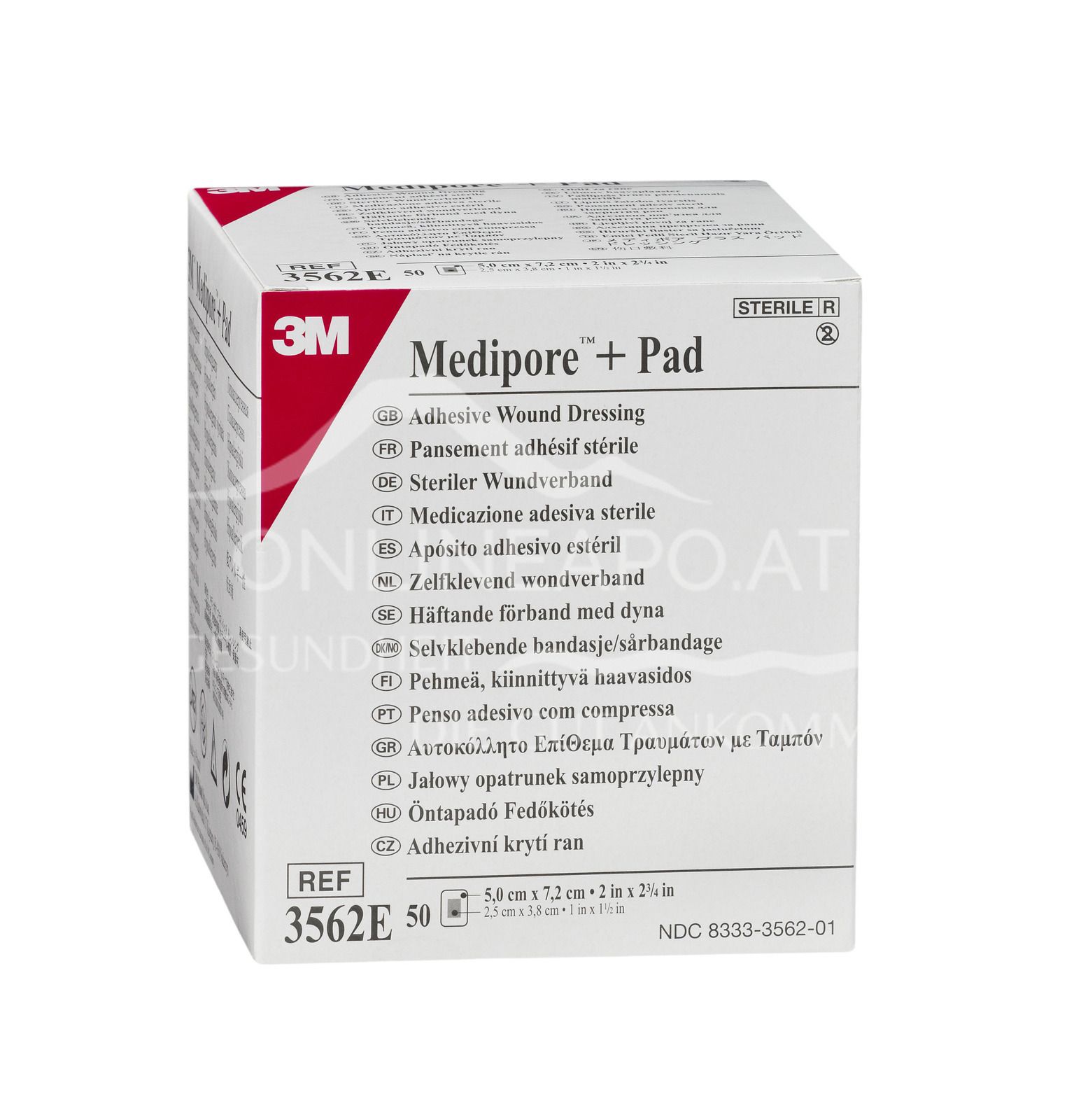 3M™ Medipore™ + Pad Steriler Wundverband mit Wundauflage, 3562E, 5 x 7 cm