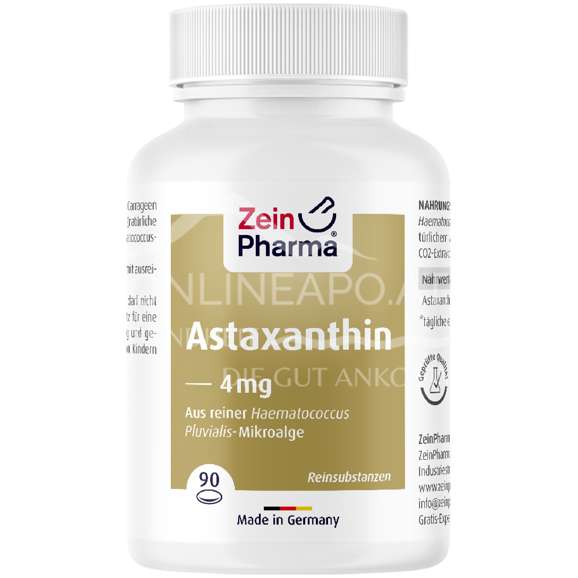 ZeinPharma Astaxanthin Softgel-Kapseln 4 mg