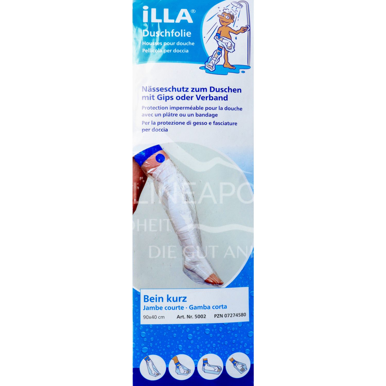 ILLA® Duschschutzfolien Bein kurz 90 x 40 cm