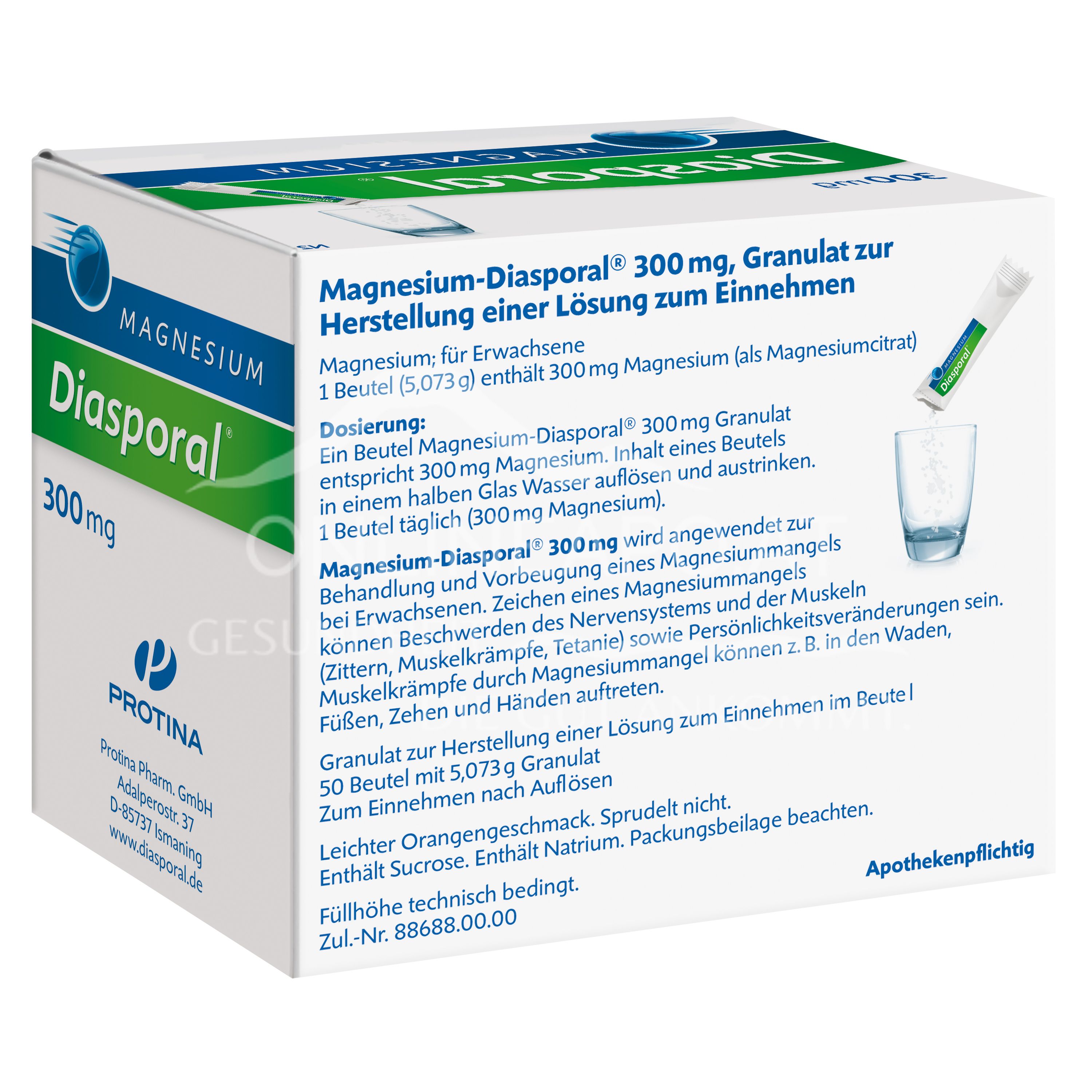Magnesium Diasporal 300 mg Granulat zur Herstellung einer Lösung zum Einnehmen 