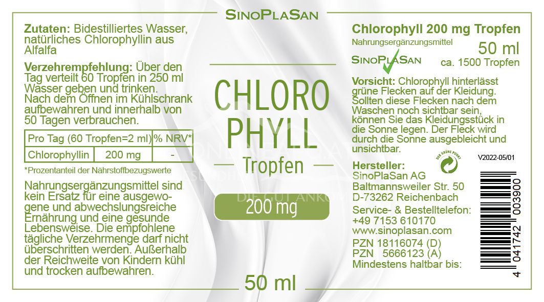 SinoPlaSan Chlorophyll 200 mg Tropfen