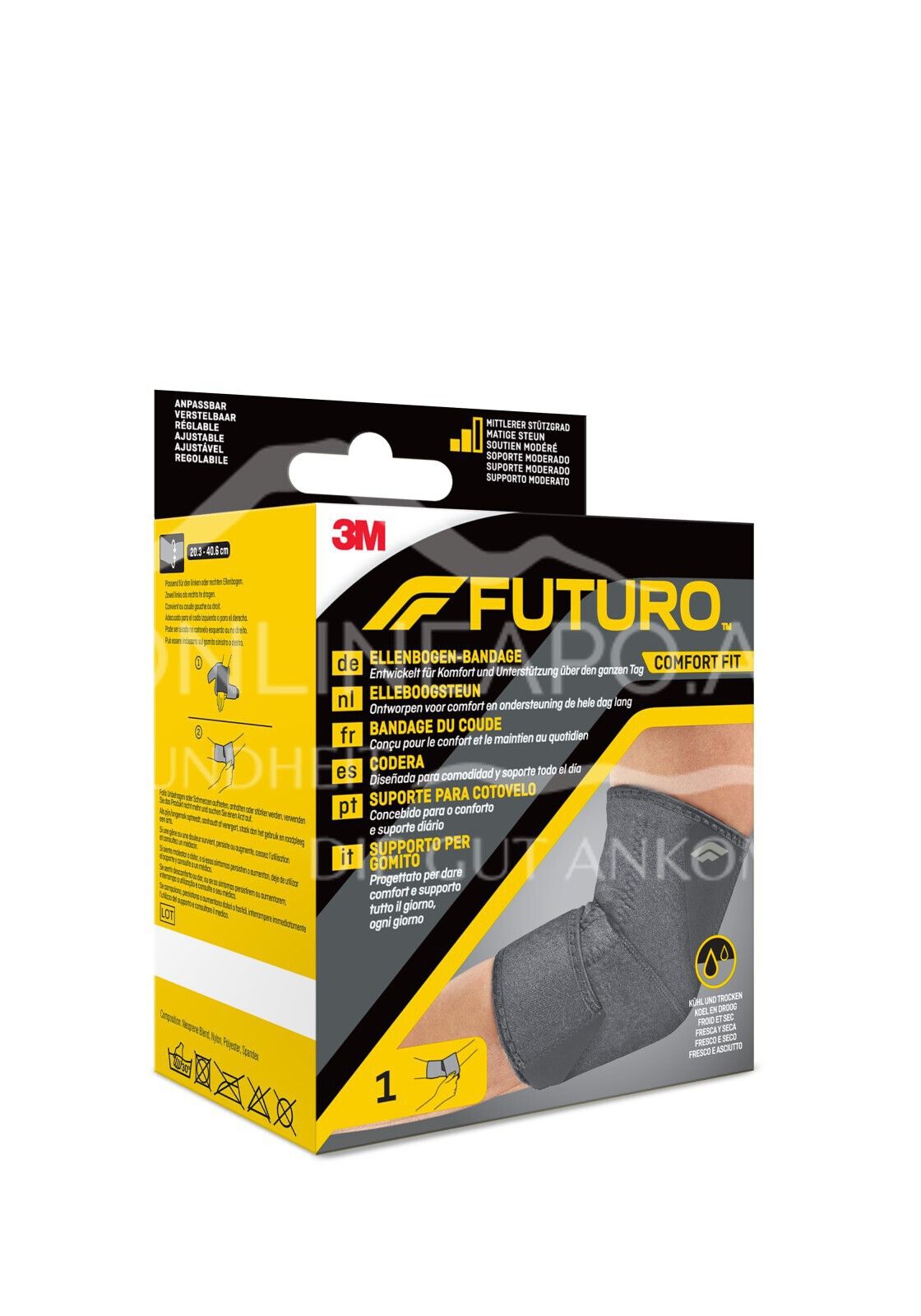 3M FUTURO™ Comfort Fit Ellenbogen-Bandage 04038, Anpassbar (20.3 - 40.6 cm)
