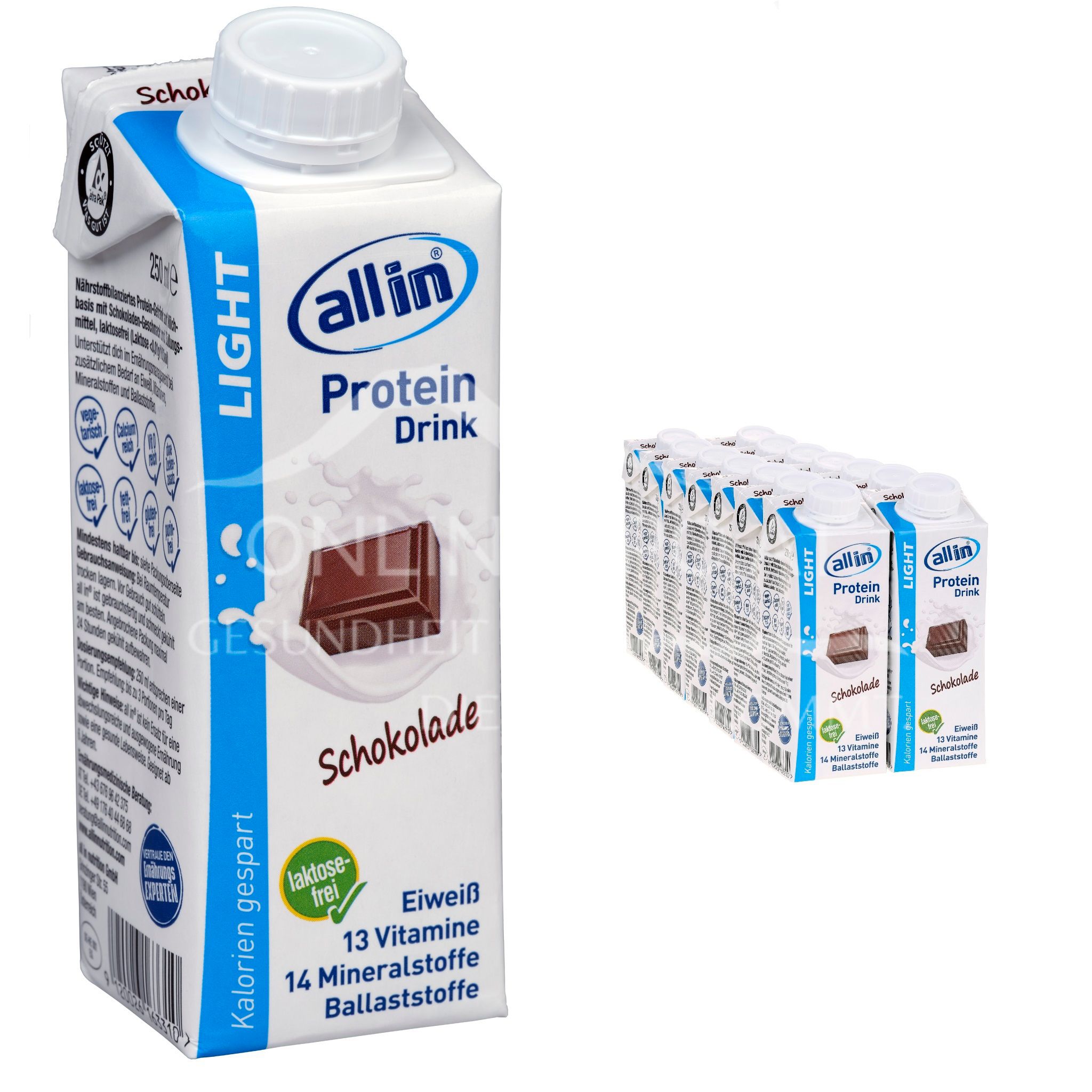 all in® LIGHT Protein Drink Schokolade (14 x 250 ml)