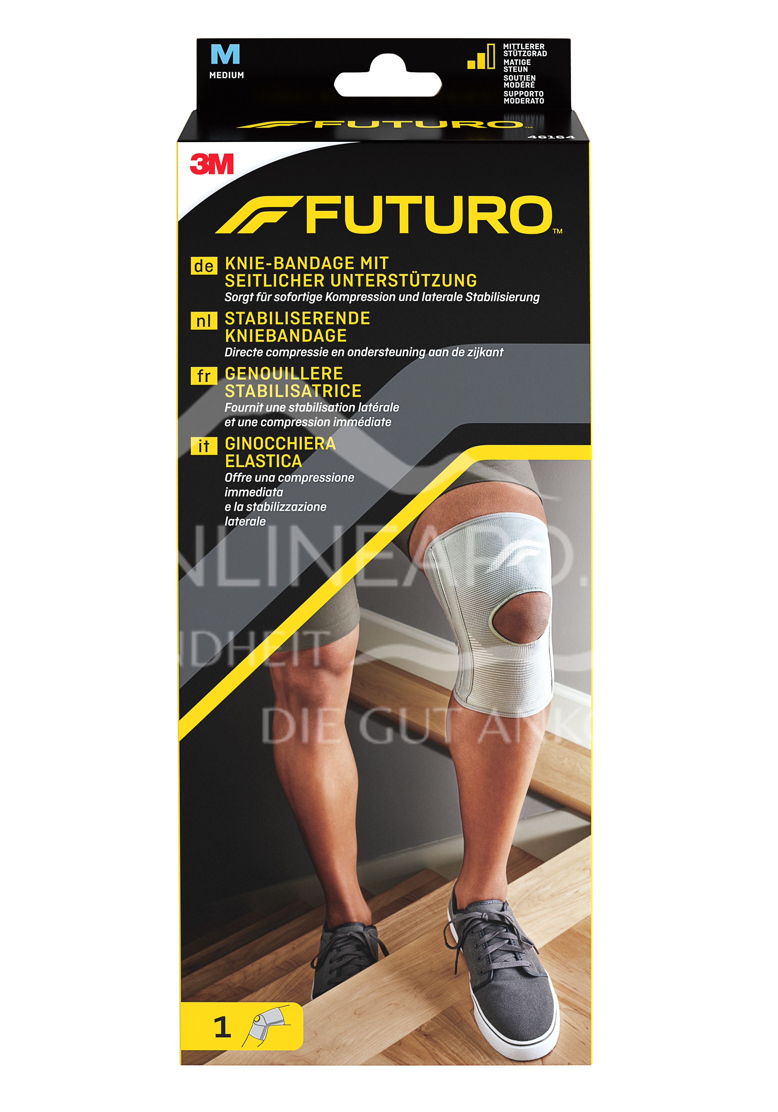 3M Futuro Knie-Bandage mit seitlicher Unterstützung 46164, Größe M