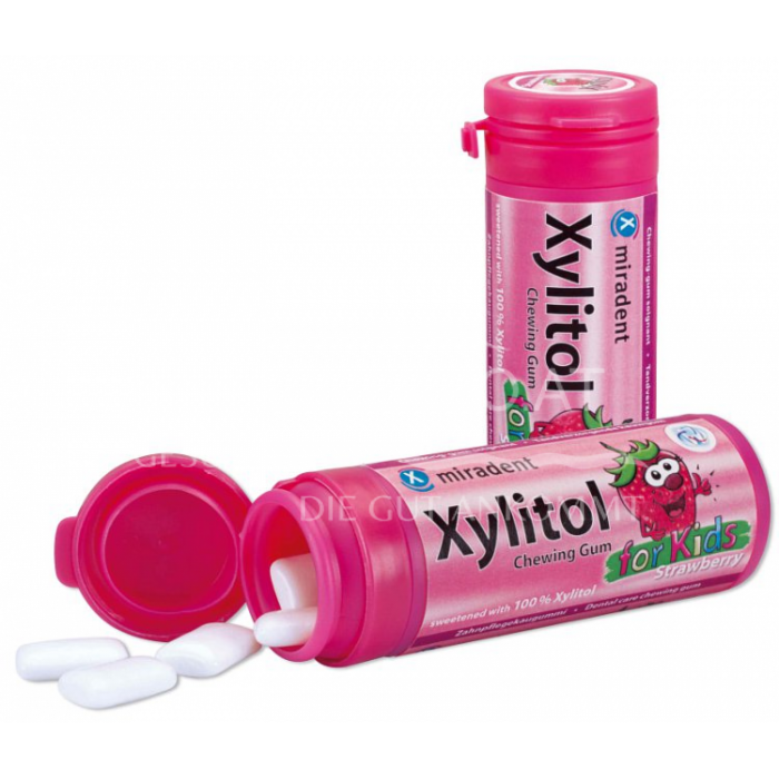 miradent Xylitol Chewing Gum Erdbeere