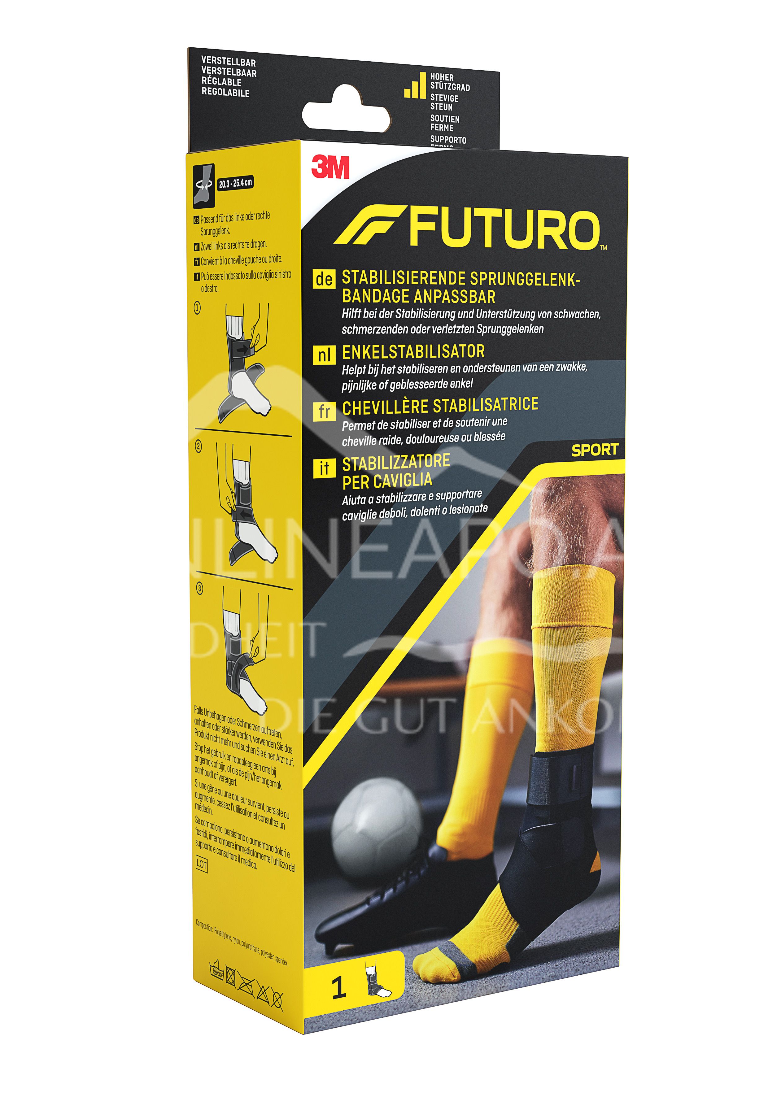 3M FUTURO™ Stabilisierende Sprunggelenk-Bandage anpassbar 46645, Verstellbar SPORT (20.3 - 25.4 cm)