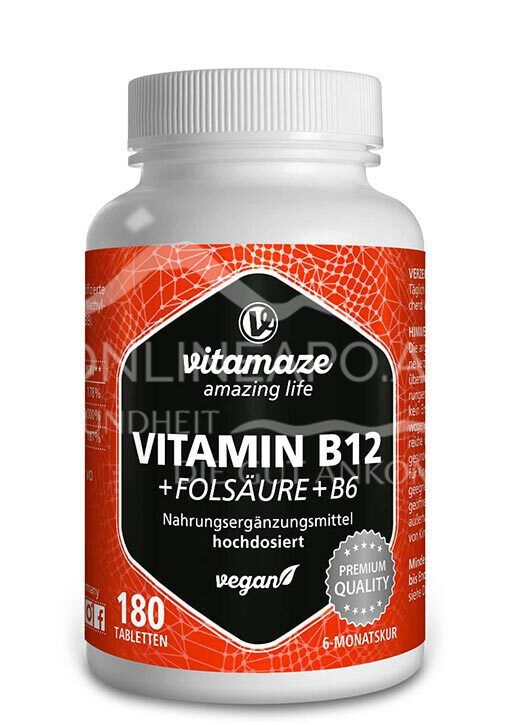 Vitamaze Vitamin B12 + Folsäure + B6 Tabletten