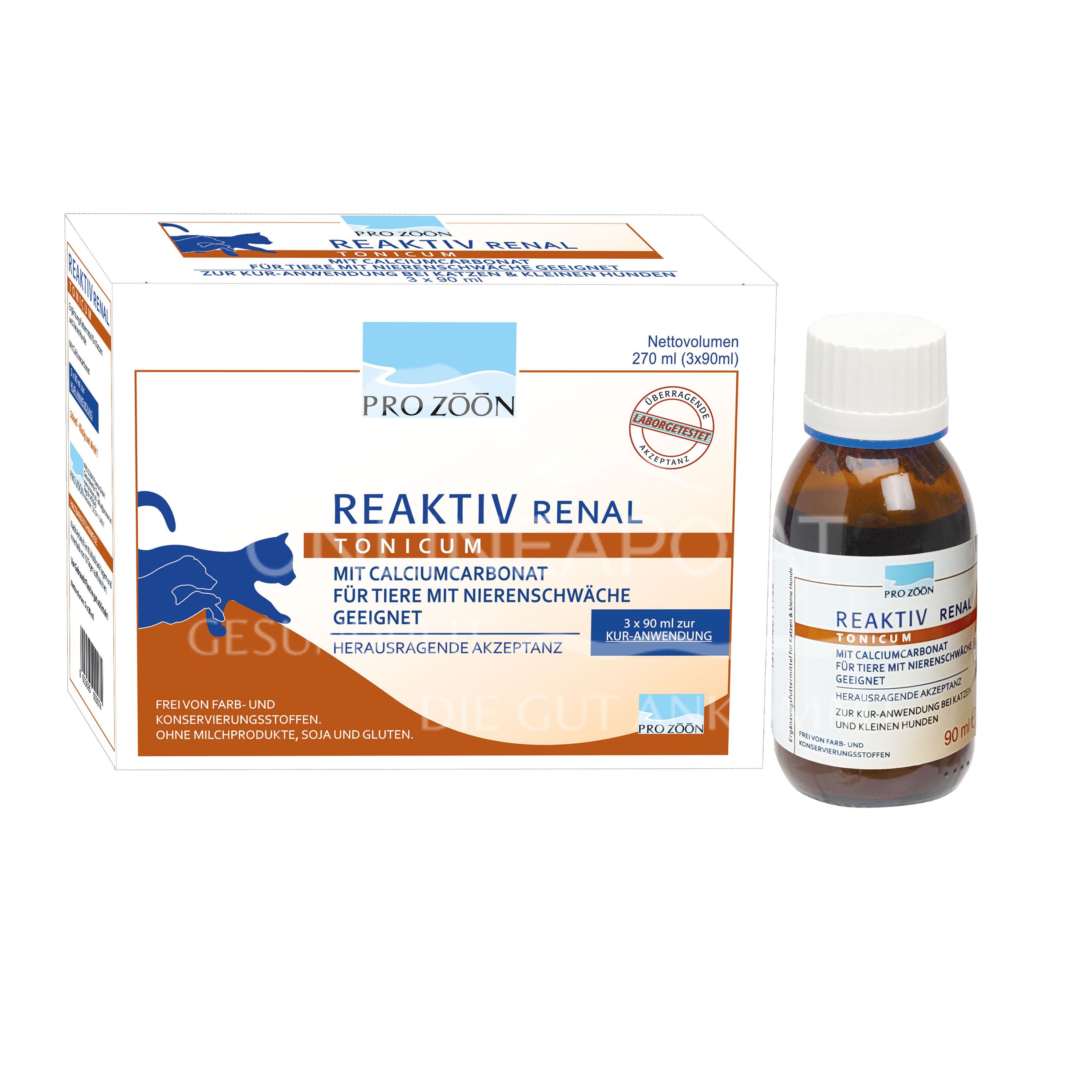 Pro Zoon Reaktiv Tonicum RENAL für Katzen und kleine Hunde 90 ml