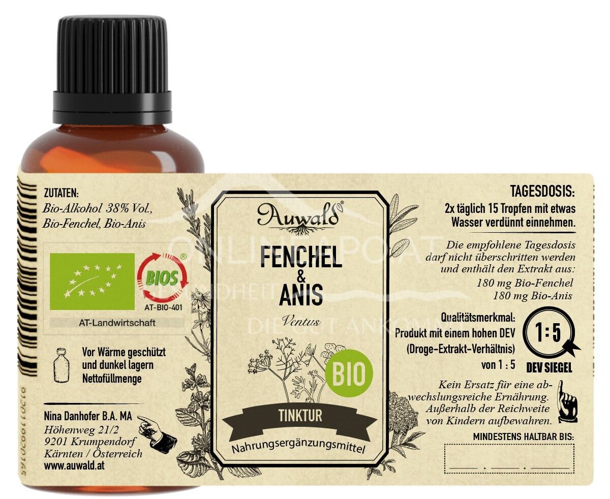 Auwald® Fenchel & Anis - BIO Tropfen (Auszug, Extrakt, Essenz)