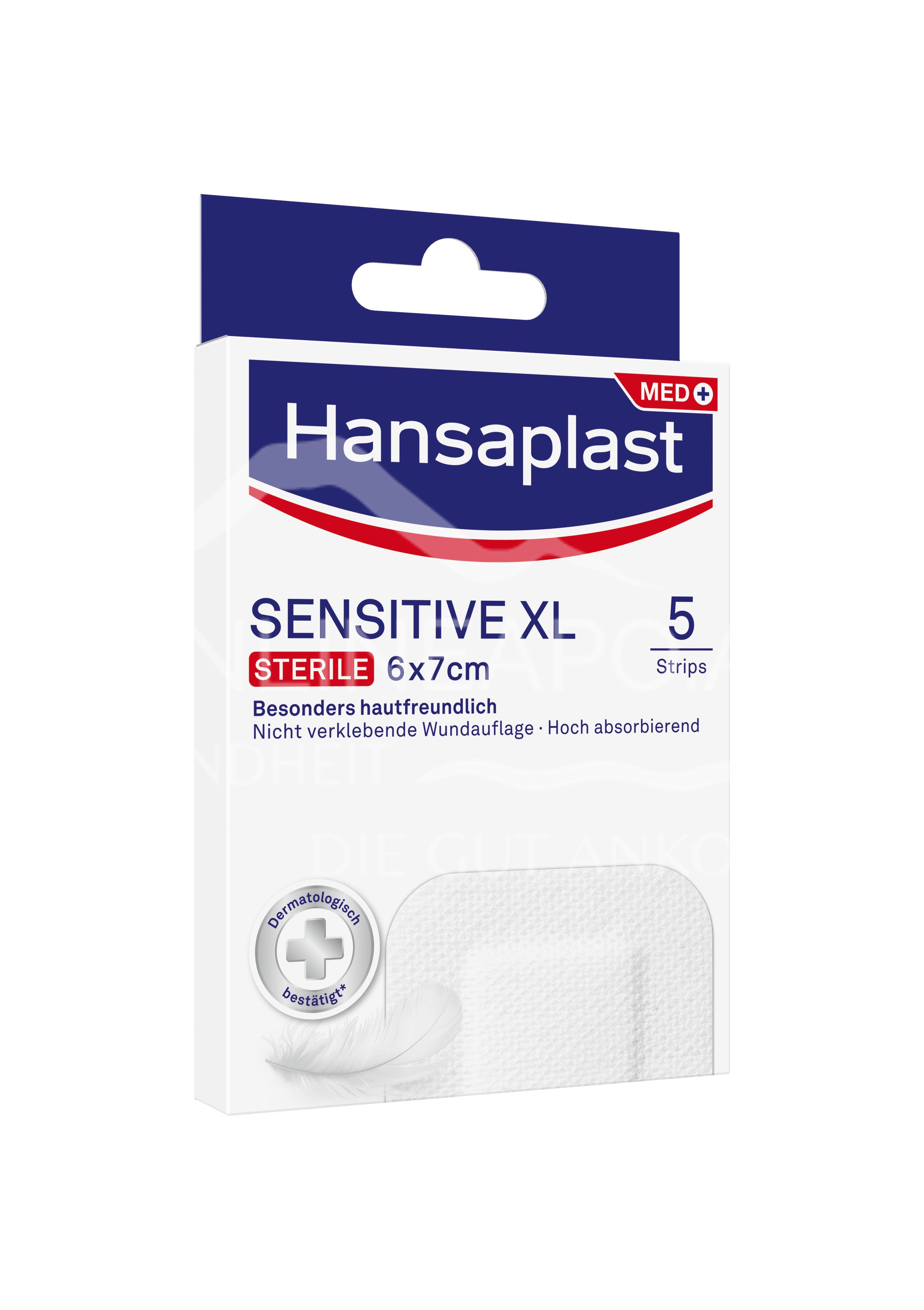 Hansaplast Sensitive XL Wundauflage Sterile 6 x 7cm