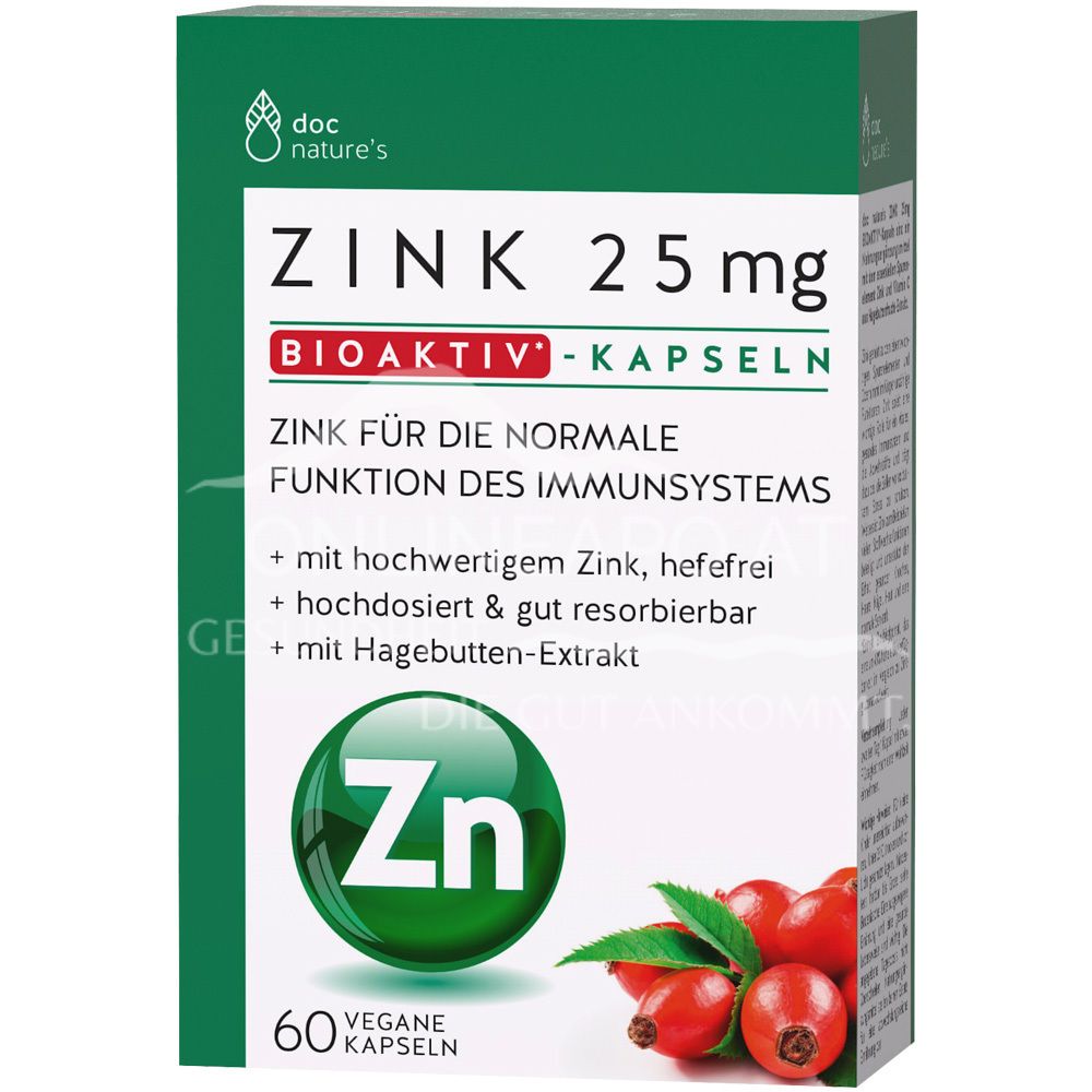 doc nature‘s ZINK 25mg Bioaktiv-Kapseln