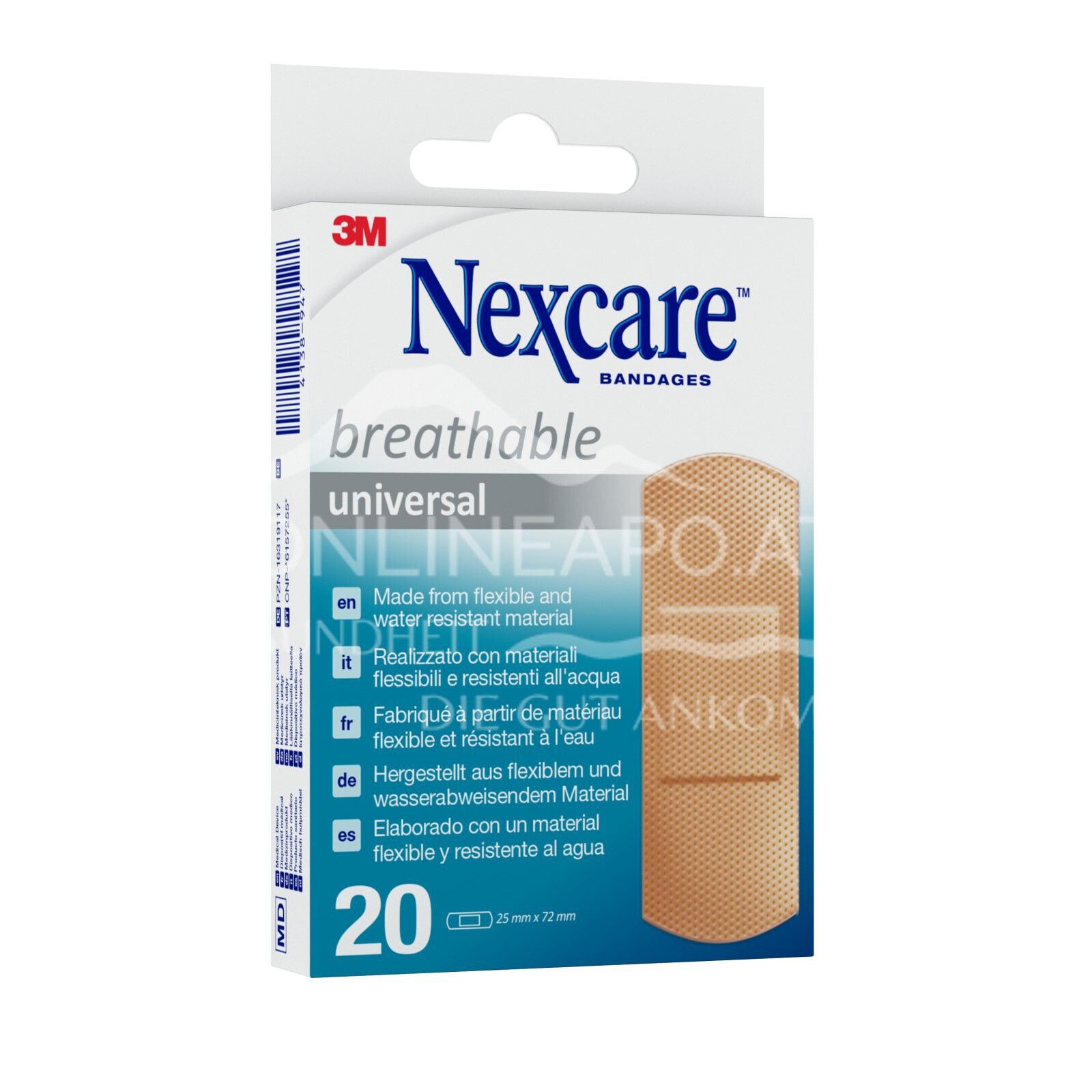 3M Nexcare™ Breathable Universal Pflaster, 25 x 72 mm