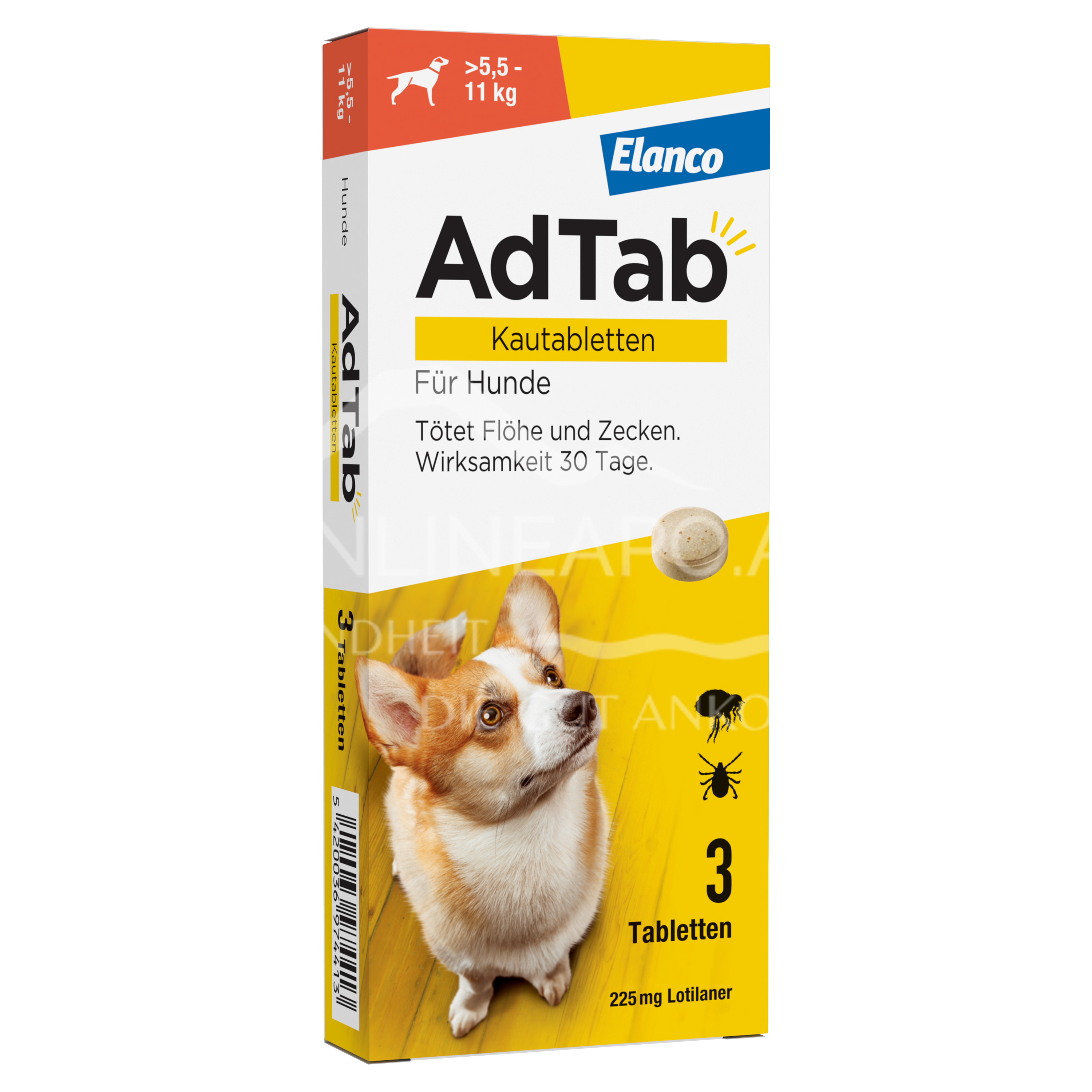 AdTab™ 225 mg Kautabletten für Hunde (> 5,5 – 11 kg)