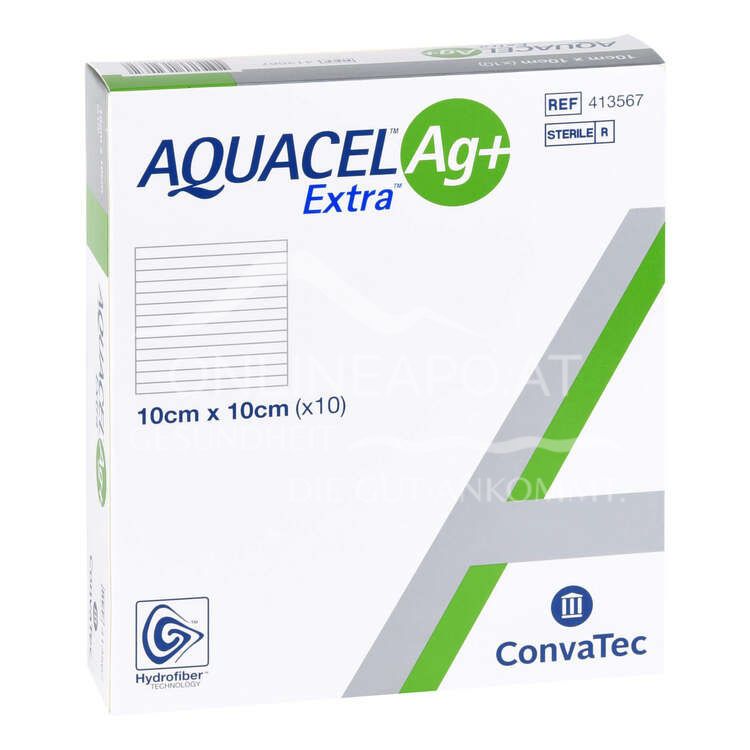 ConvaTec Aquacel® Ag+ Extra Wundauflage steril, 10 x 10 cm