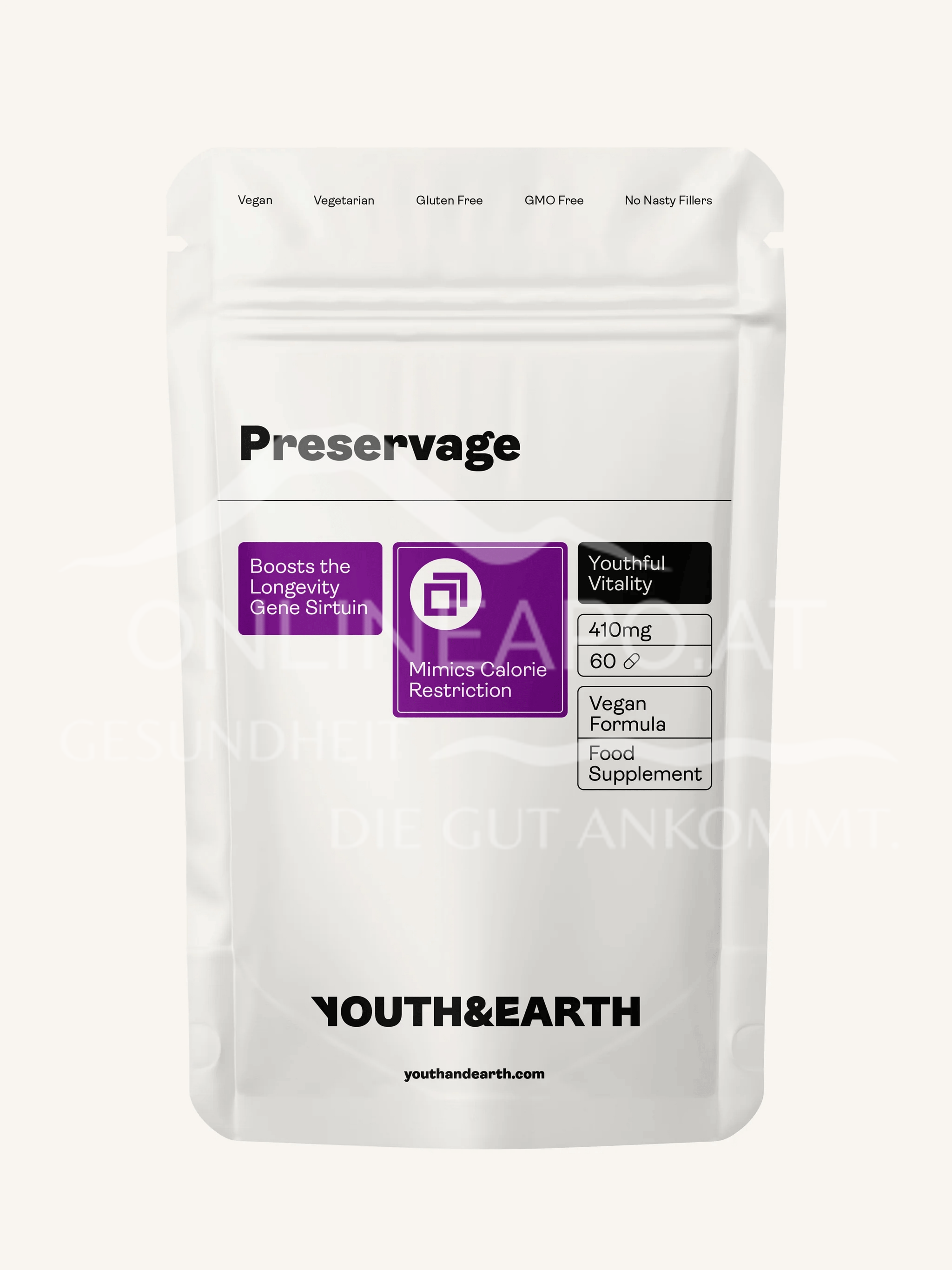 Youth & Earth Preservage (Trans-Resveratrol, Curcumin, Quercetin, BioPerine) Kapseln