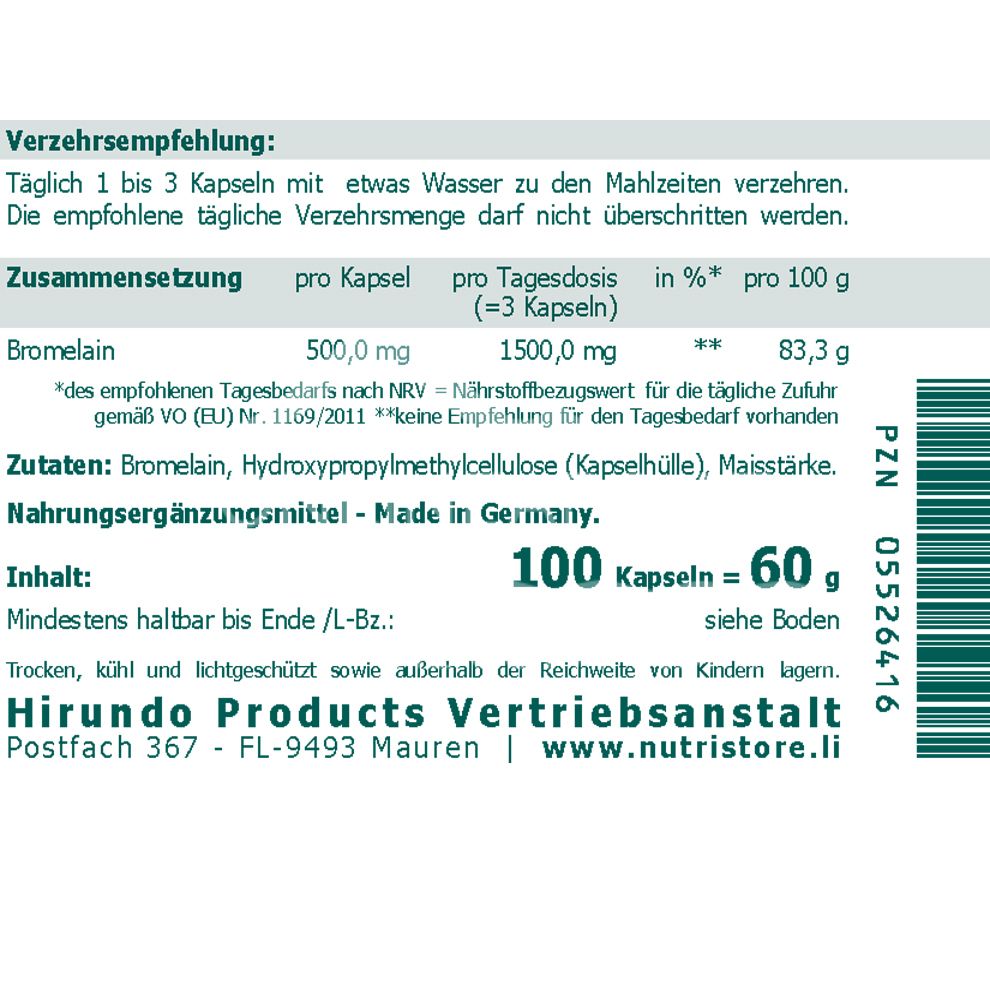 The Nutri Store Bromelain 500 mg vegan Kapseln