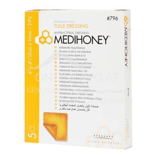 Medihoney® Antibakterieller Honig-Tüllverband 10x10cm