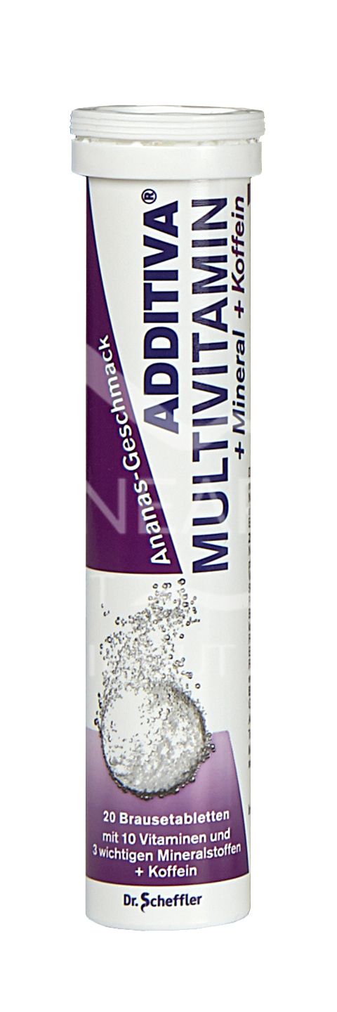 ADDITIVA® Multivitamin + Mineral + Koffein Brausetabletten - Ananas