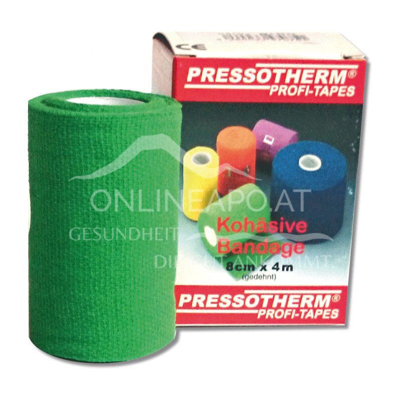 Pressotherm® Bandage Kohäsive Elastische Fixierbinde 8 cm x 4 m - Grün