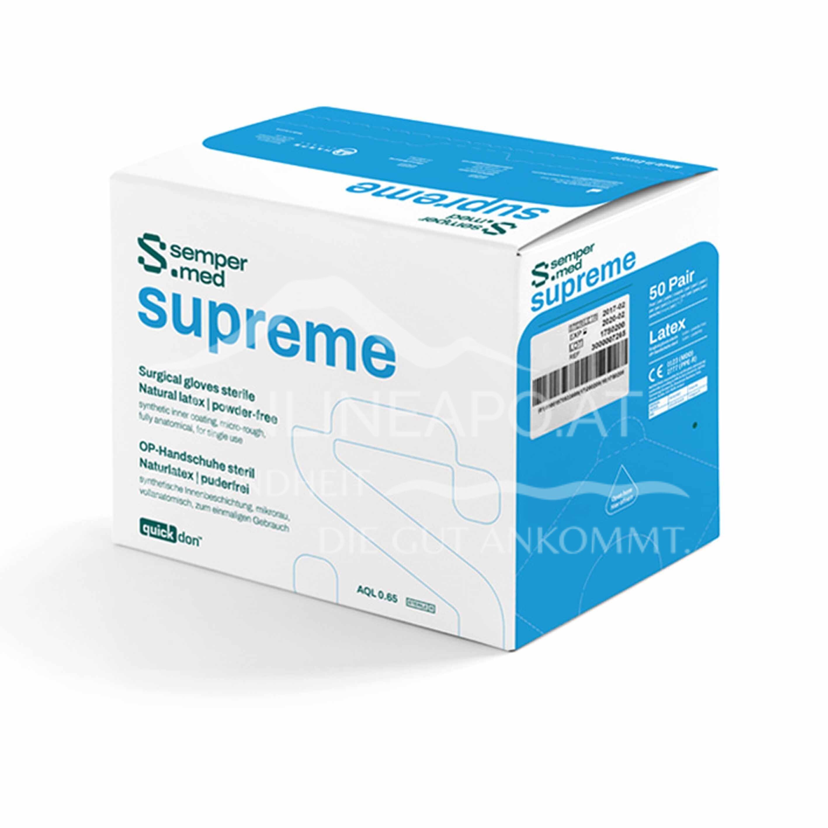 sempermed® supreme surgical gloves sterile - natural latex, powder-free - size 7