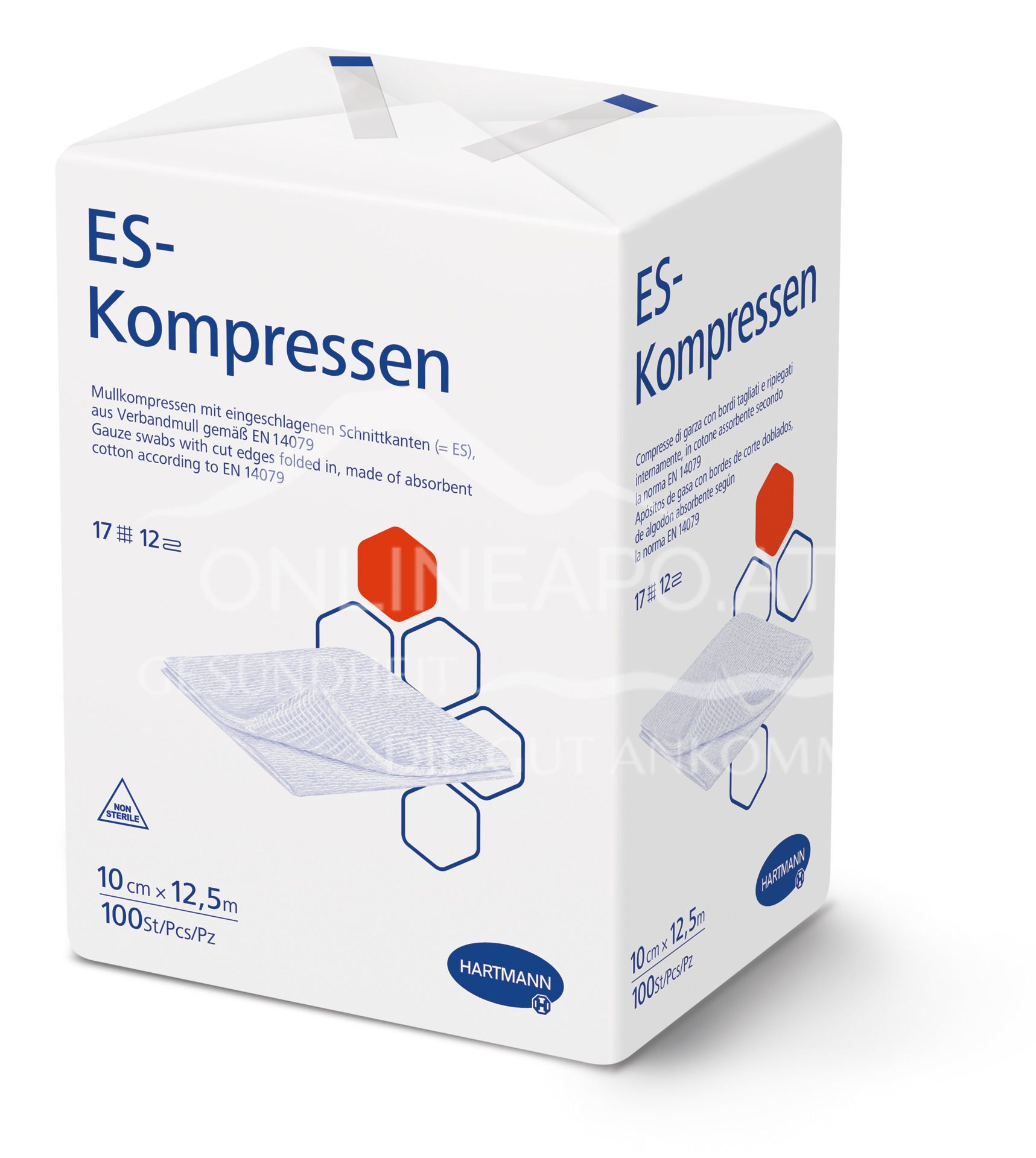 ES compresses 12-fold, non-sterile, 10 x 12.5 cm