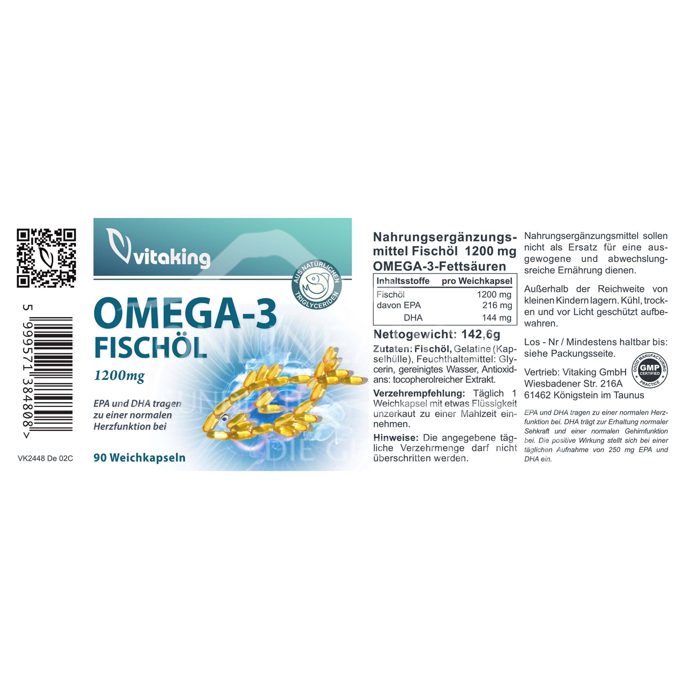 vitaking Omega-3 1200 mg Weichkapseln