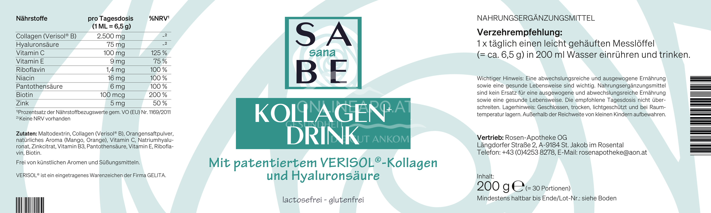 SABE sana Kollagen+ Drink Trinkpulver